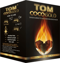Load image into Gallery viewer, Tom Coco - Gold - 1KG Coal - 25mm Cube - Shisha Daddy NZ Limited