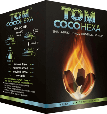 Tom Coco - 1KG Coal - Hex Logs - Shisha Daddy NZ Limited